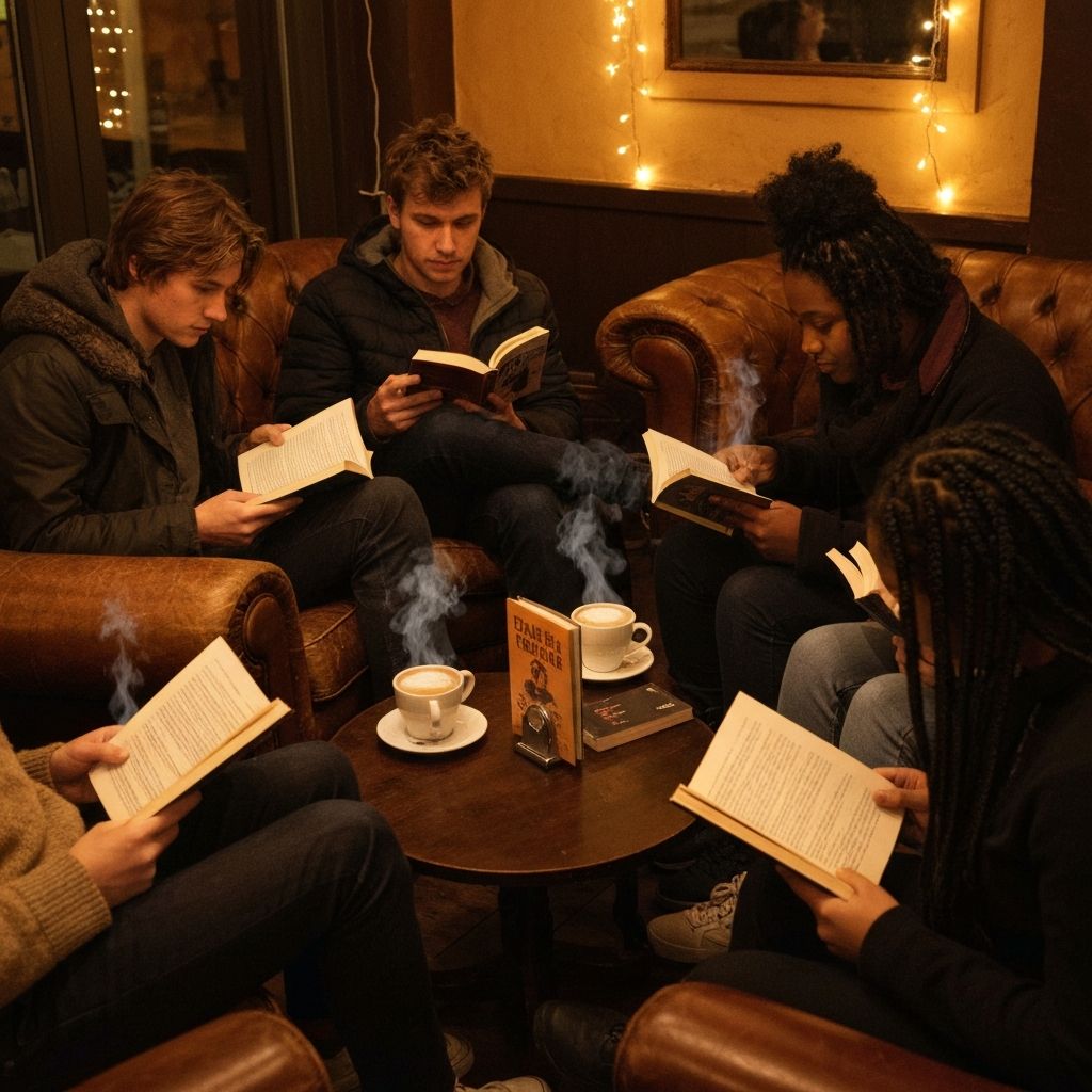 Students enjoying a reading club session